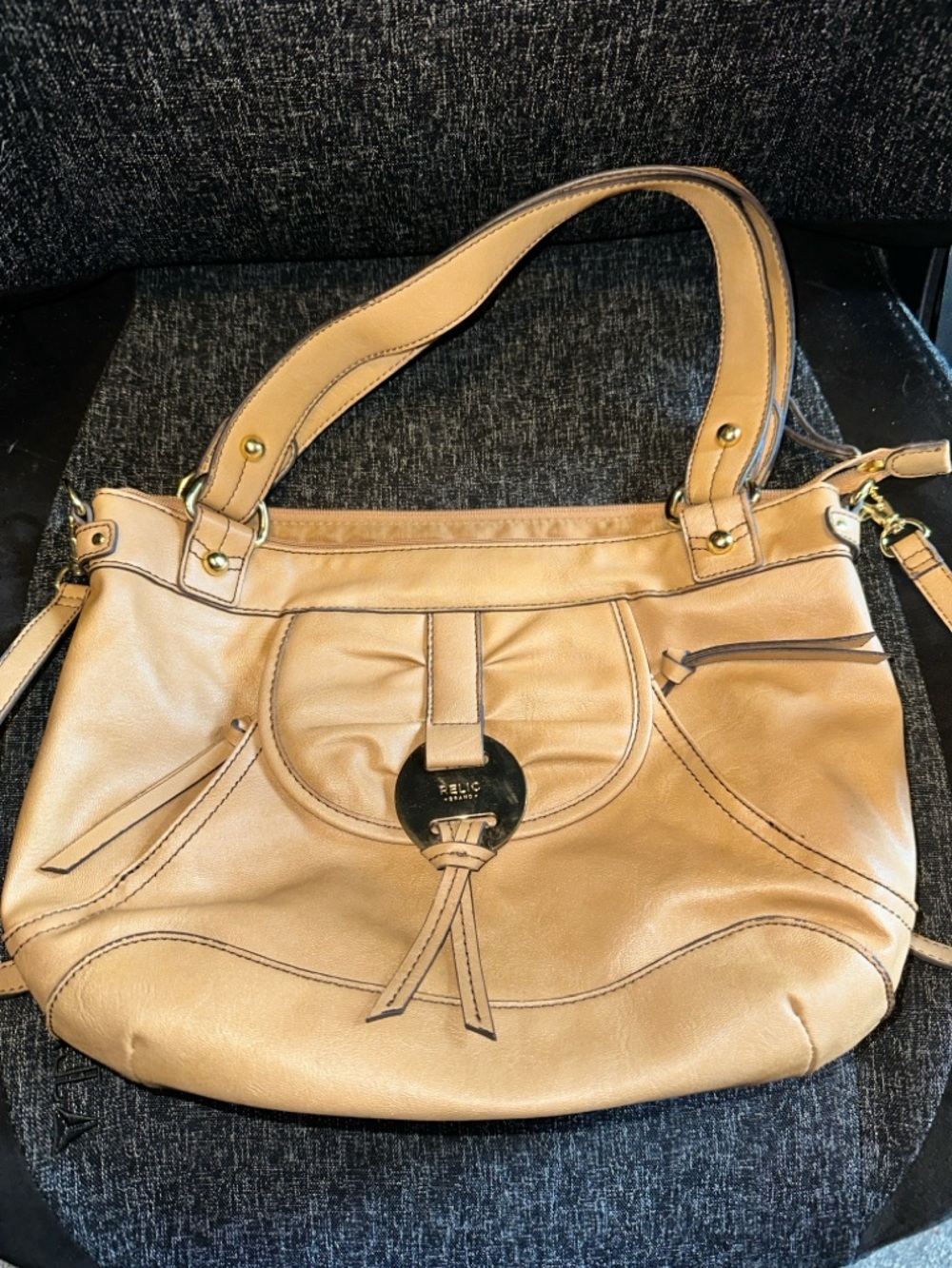 Relic Women's Shoulder Bag Handbag Purse Tan Brown Crossbody Strap